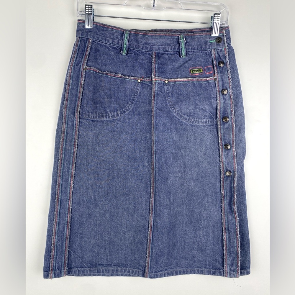Diesel Denim Button-Up Skirt Vintage Y2K Size 28
